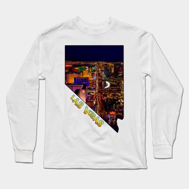 Nevada State Outline (Las Vegas) Long Sleeve T-Shirt by gorff